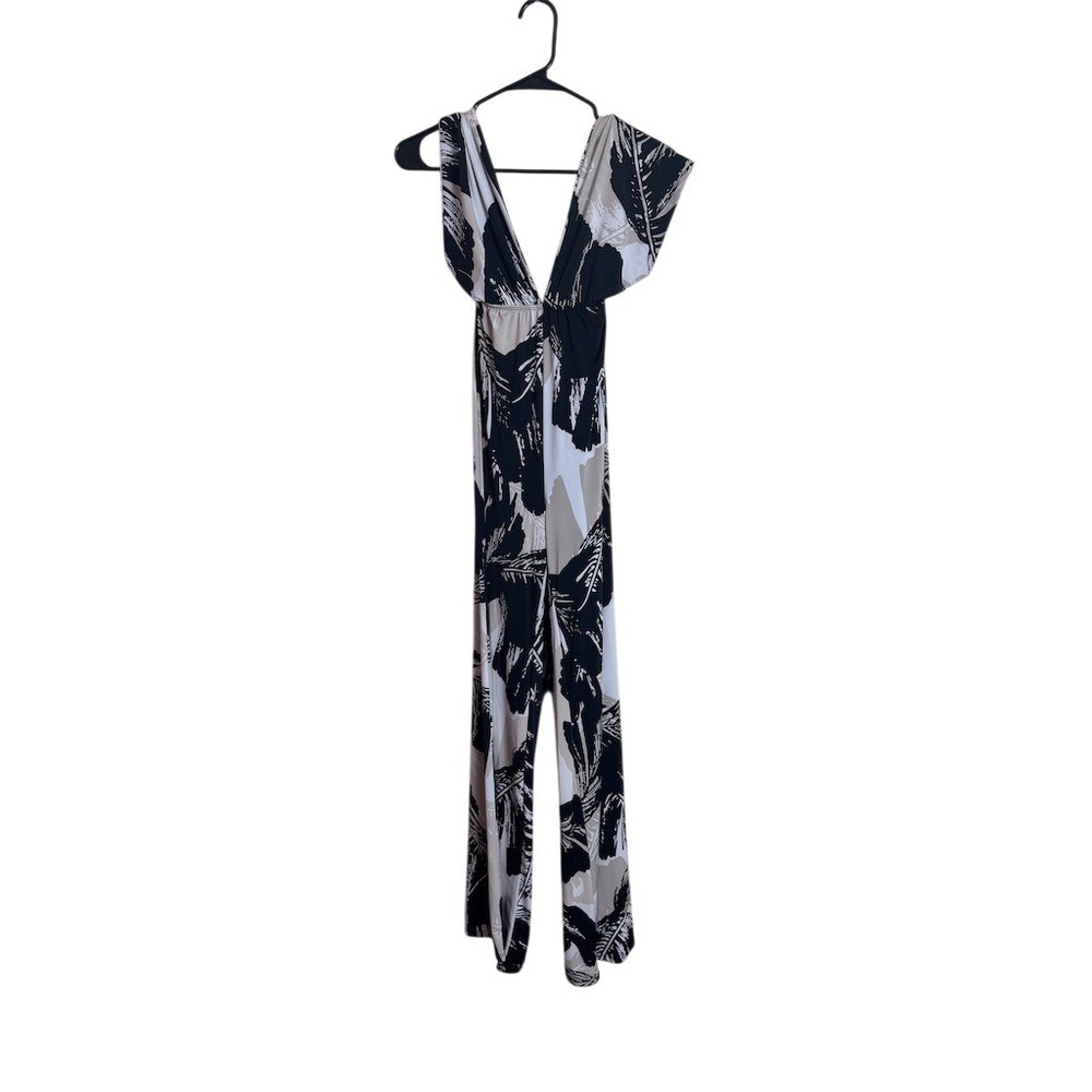 ReVamped Infinity wrap Jumpsuit Womens Size S Multicolor Abstract Wide V-Neck